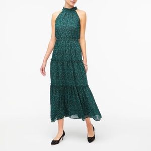J.crew tie neck green dress